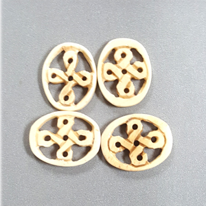 BONE OVAL 24X30MM IVORY (4PCS/BAG)